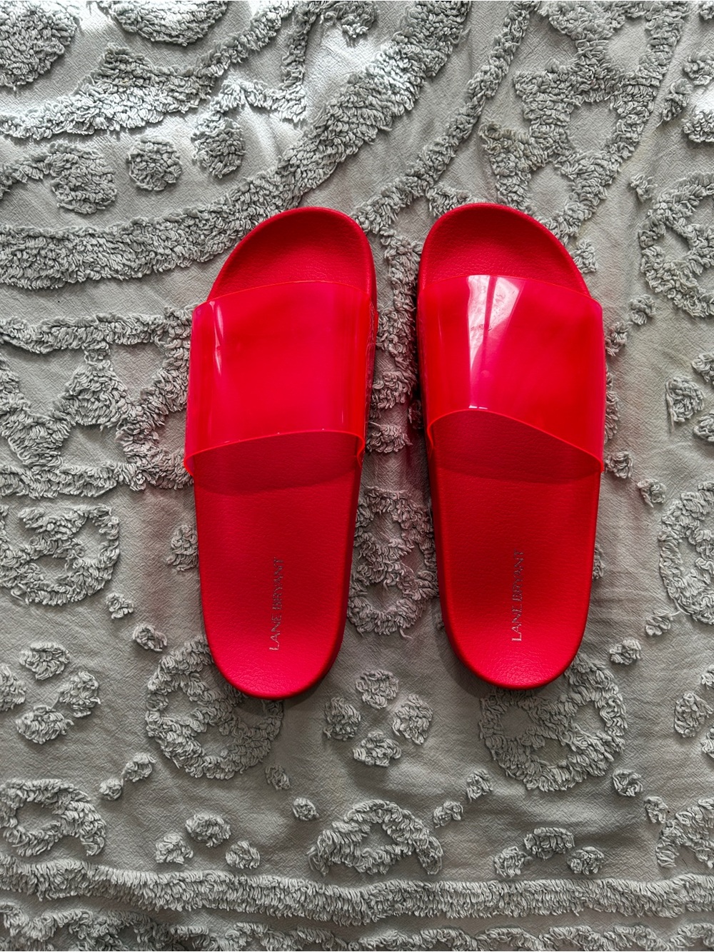 Lane Bryant Glossy Pink/Red Slide Sandals